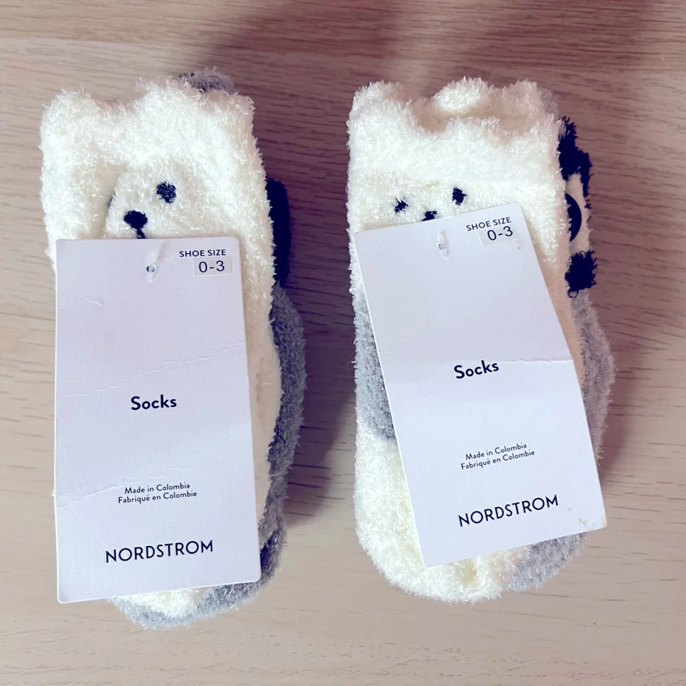 NWT Nordstrom Baby Butter Newborn SOCKS Sz 0-3 Months BUNDLE OF (6) Black, White